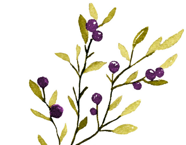 紫色花花枝素材