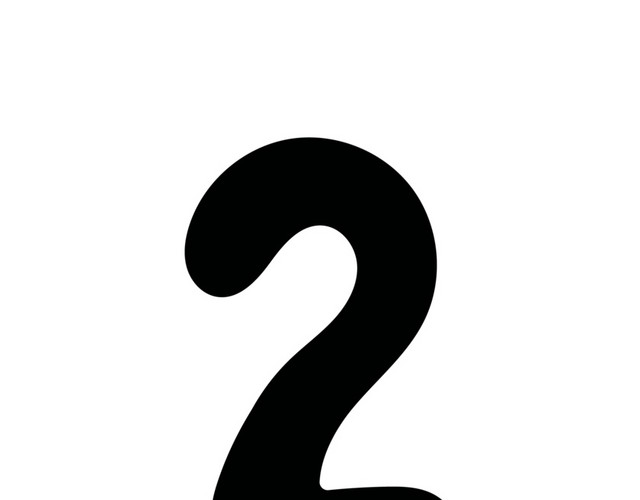 黑色可爱数字2素材