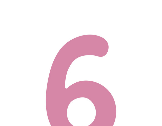 彩色数字6字体素材