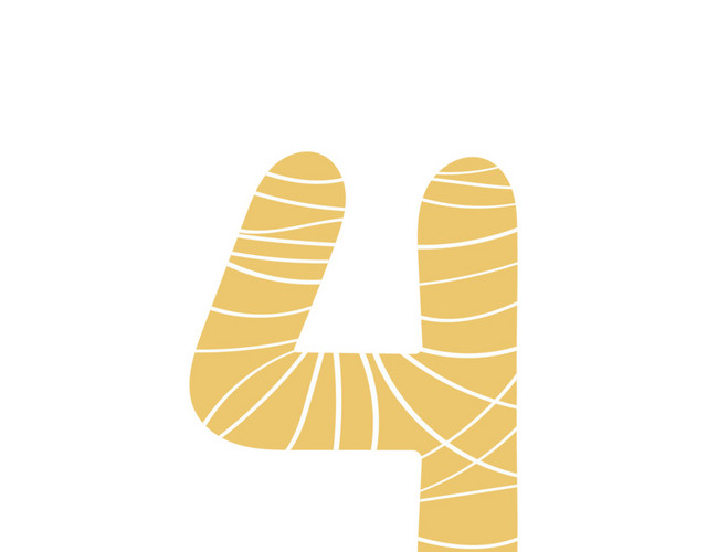 彩色字体数字4素材