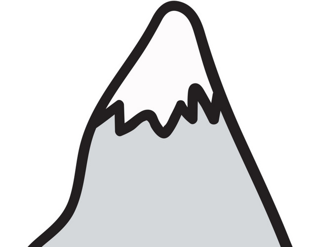 灰色雪山简笔画素材