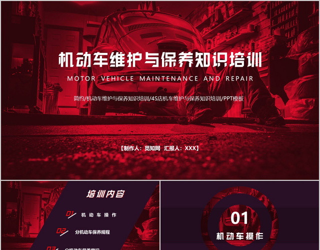 简约机动车维护与保养知识培训4S店机车维护与保养知识培训模板