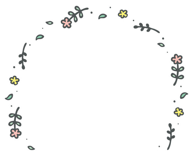 卡通清新漫画手绘花朵花圈配图