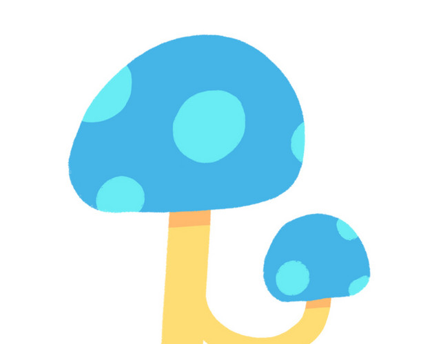 卡通彩色波点蘑菇素材