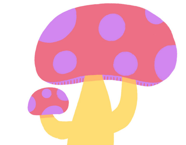 手绘卡通蘑菇素材