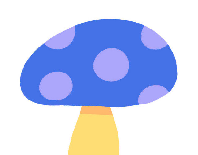 卡通彩色波点蘑菇素材