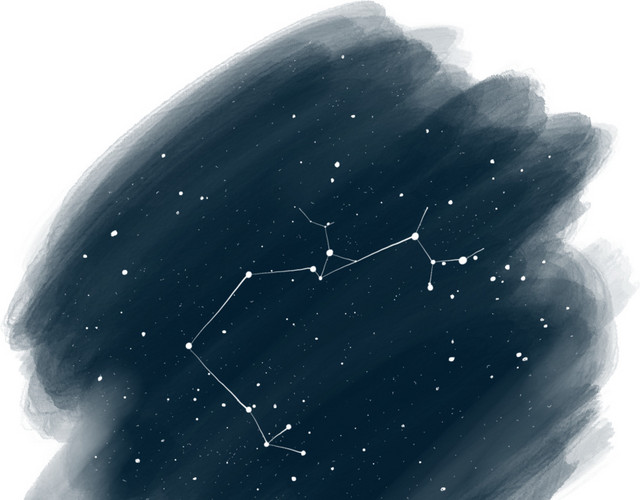 繁星星空星座射手座手绘涂鸦笔刷渲染