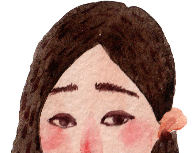 微笑女生头像动漫插图