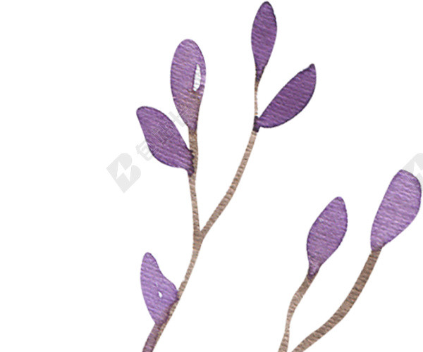紫色花水彩矢量素材