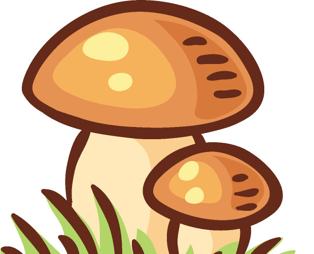可爱卡通蘑菇插图矢量素材