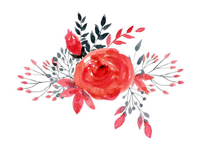 水彩花素材