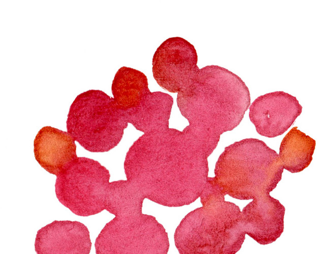 红色涂鸦花朵矢量图