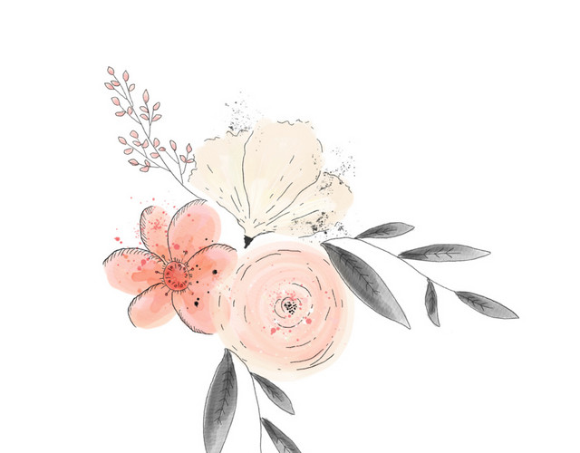 清新小花插画矢量图