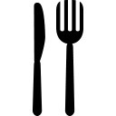 创意黑色卡通餐具LOGO设计矢量图片