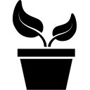 创意黑色卡通盆栽LOGO设计矢量图片