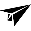 创意黑色卡通纸飞机LOGO设计矢量图片
