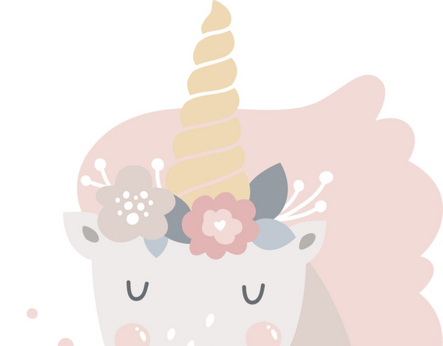 独角兽卡通插画免抠图素材