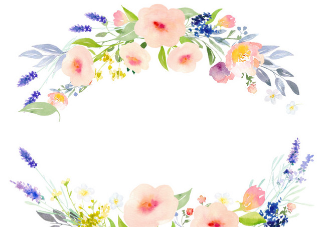 彩绘花朵装饰图框素材