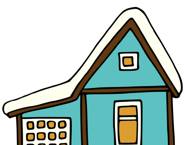 蓝色建筑房子住房素材