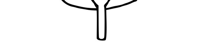 简笔画素描黑色线条多边形树木树杈素材