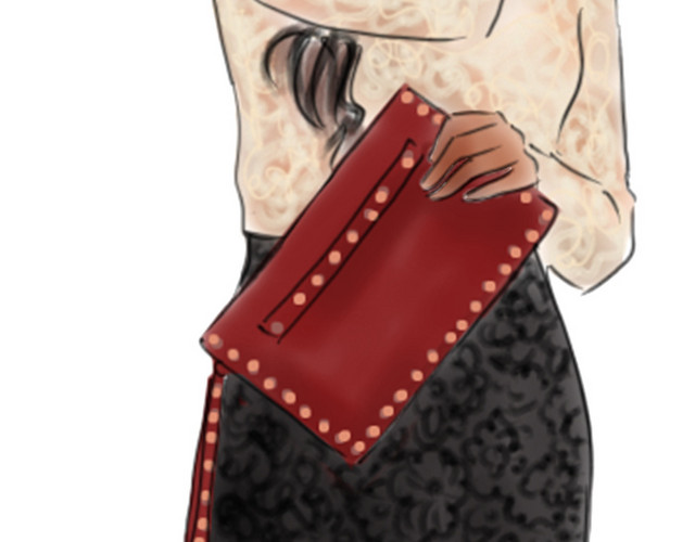 素描人物时尚蕾丝裙子美女素材