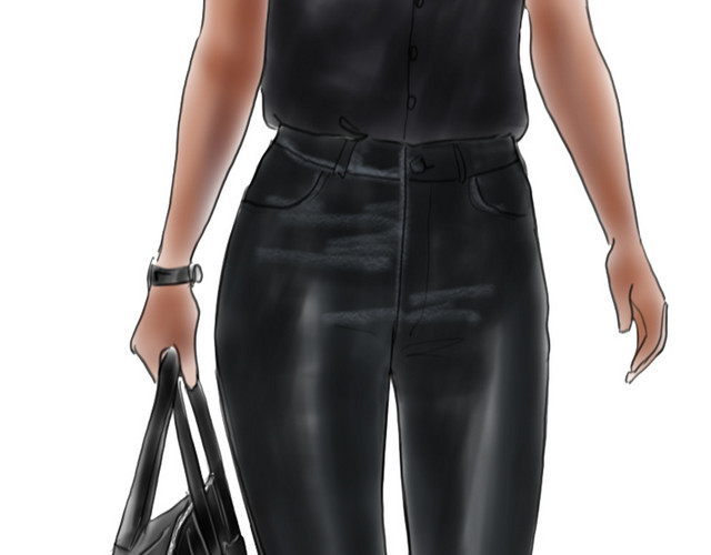 素描人物时尚性感美女素材