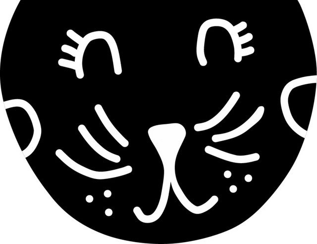 卡通黑色小猫