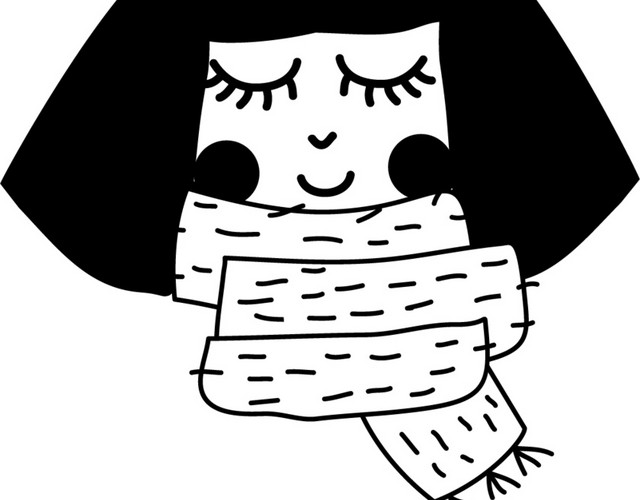 黑色手绘女孩