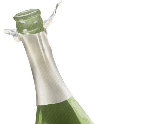 银酒桶和酒瓶矢量图