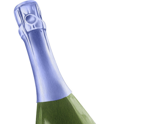 金色酒桶和酒瓶矢量图
