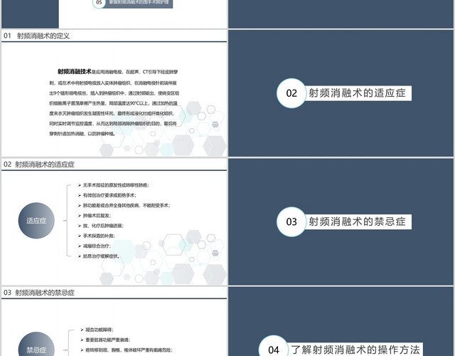 蓝色商务肺癌护理肺癌射频消融术RFA的护理查房PPT模板