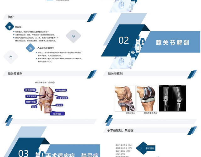 蓝色简约多边形围手术期护理查房PPT模板