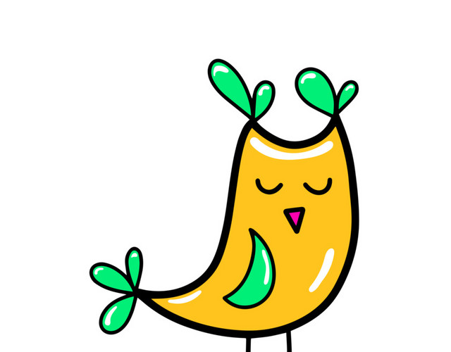 卡通彩色小鸡素材