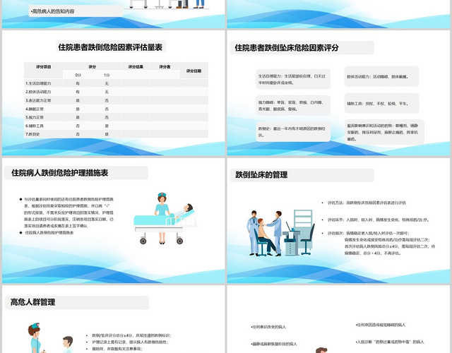 蓝色医疗简约住院患者压疮风险评估及管理压疮患者护理查房PPT