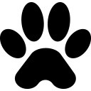 黑色创意卡通手绘狗狗脚印LOGO设计矢量图片