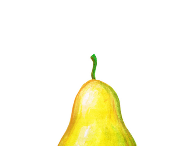 黄色梨子插画素材
