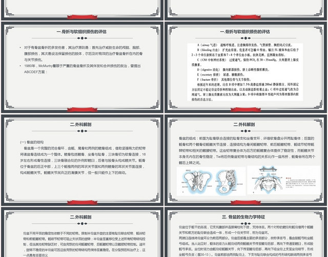 蓝灰扁平多发骨盘骨折护理查房PPT模板