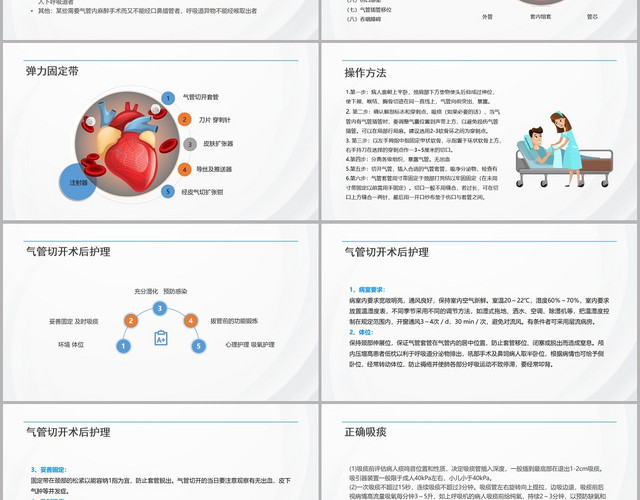 白色纹理风简约风气管切开病人的护理气管切开护理查房PPT