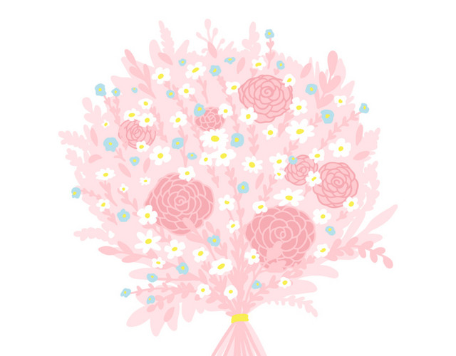 粉色唯美花朵教师节图片下载素材