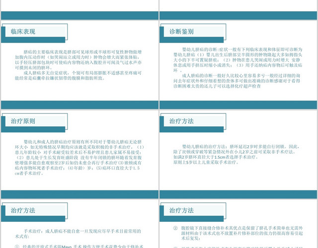 水绿色简约风脐疝的护理查房脐疝PPT模板