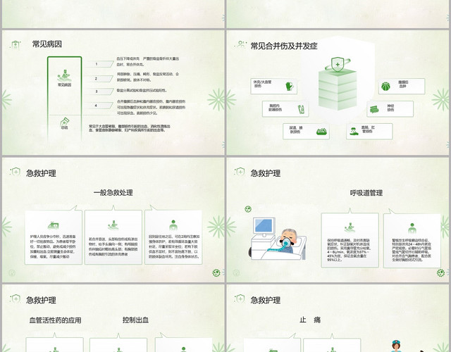 绿色精致风骨盆骨折患者的急救护理多发骨盆骨折护理查房PPT