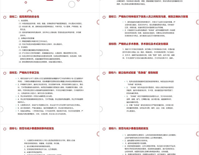 红色简洁风十八项护理核心制度护理查房制度PPT模板