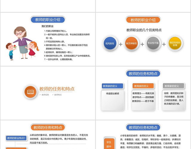 蓝白色简约风教师师德职业讲座PPT模板