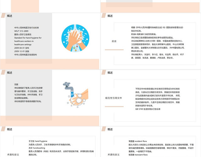 黄色简洁风学习医务人员手卫生规范手卫生PPT模板