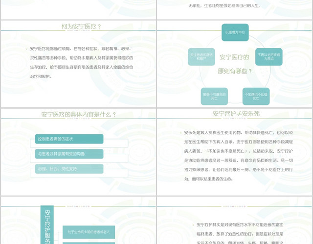 蓝绿色小清新风说课课件安宁疗护PPT模板