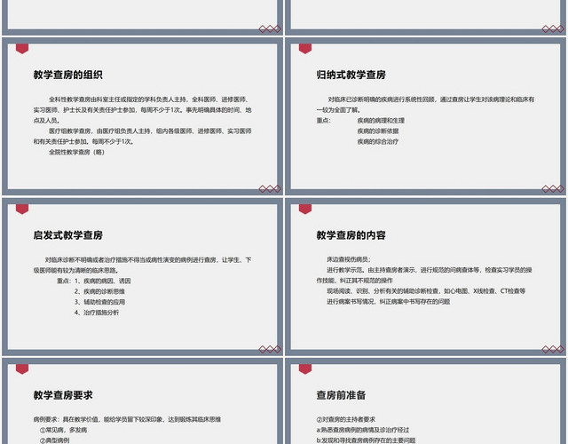 红色简约风教学查房规范教学查房细则PPT模板