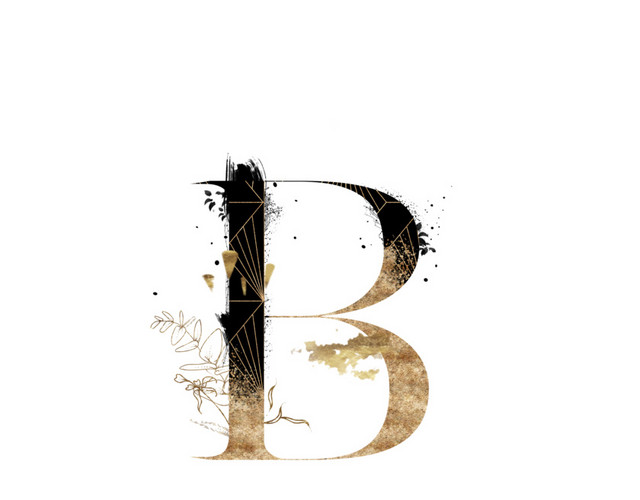 渐变英文字母B艺术字素材