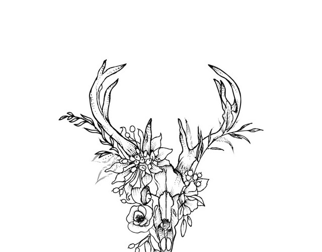 卡通手绘黑白清新风绘画作品