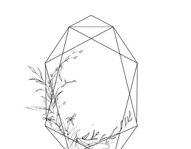 卡通几何图形花草装饰