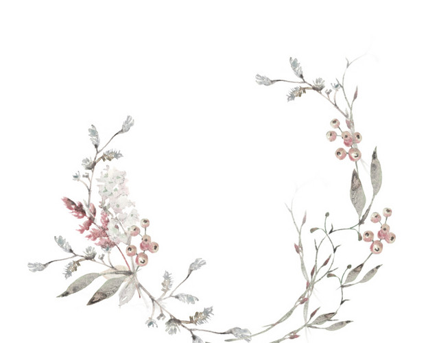 手绘卡通装饰花瓣花草装饰海报设计